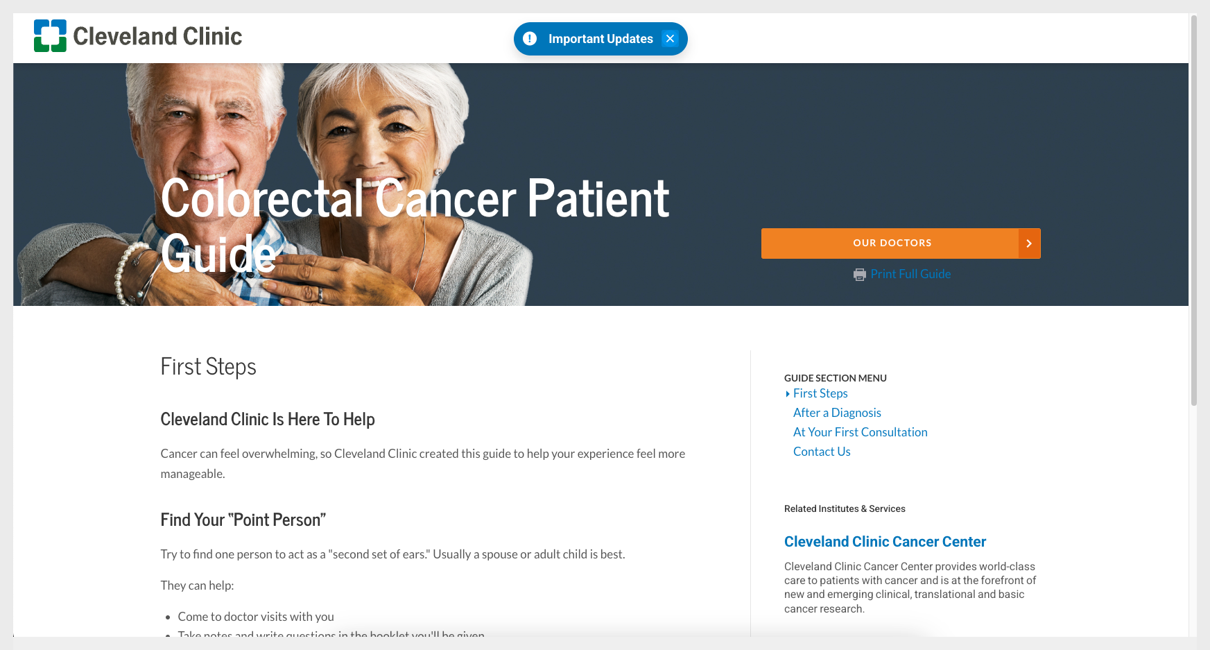 Screenshot of a website